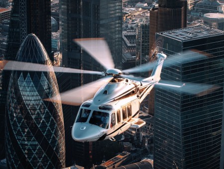 Helicopter in the city
